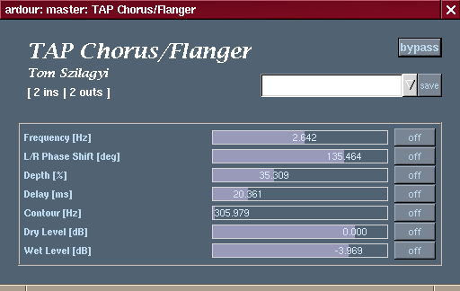 [TAP Chorus/Flanger GUI as shown in Ardour]