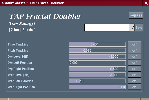 [TAP Fractal Doubler GUI as shown in Ardour]
