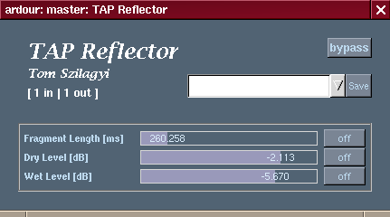 [TAP Reflector GUI as shown in Ardour]