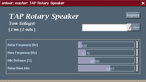 [TAP Rotary Speaker GUI as shown in Ardour]